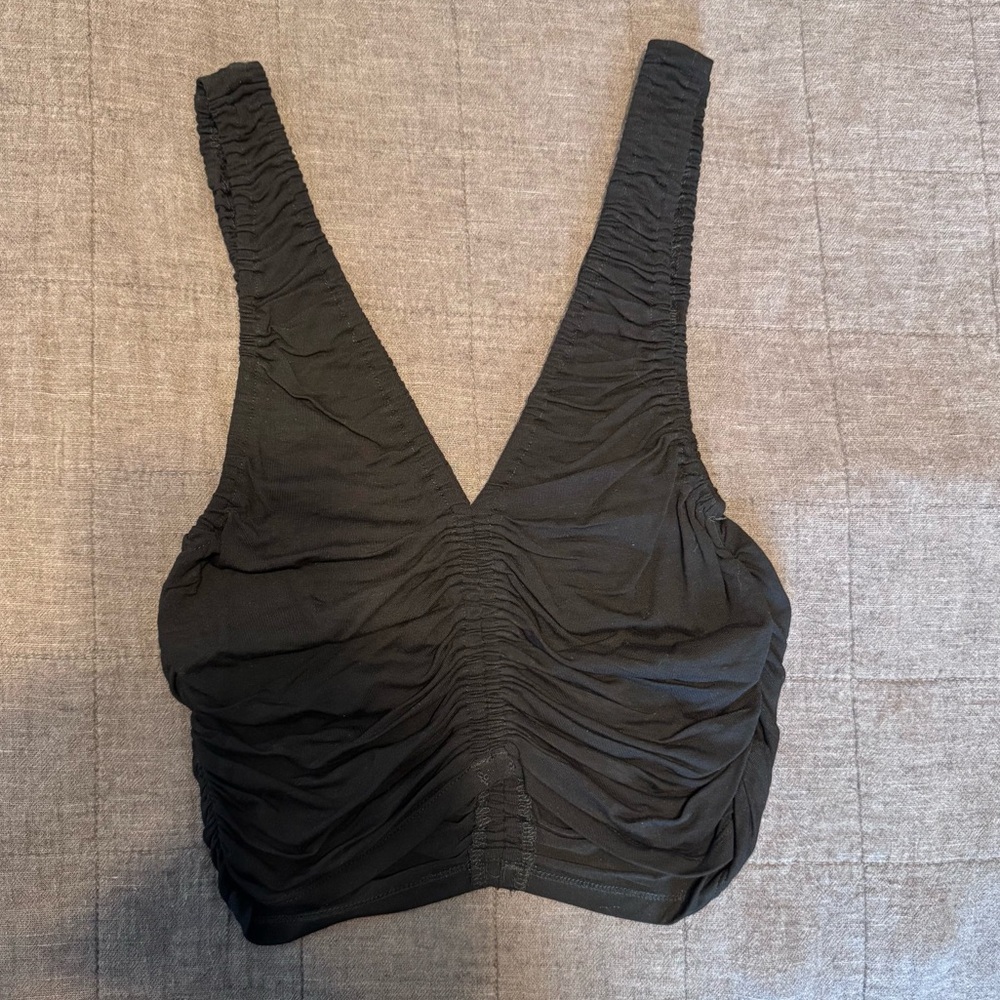Forever 21 Black Ruched Sleeveless Top